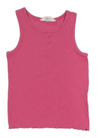 Růžový žebrovaný crop top s knoflíčky H&M