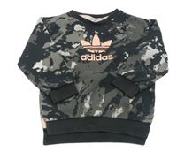 Černo-šedá army mikina s logem Adidas