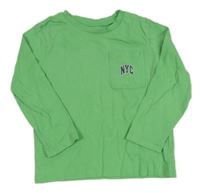 Světlezelené triko s nápisem H&M