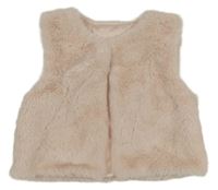 Světlerůžová kožešinová podšitá vesta George