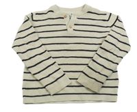 Smetanovo-černý pruhovaný svetr H&M