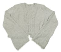 Šedo-stříbrné chlupaté bolerko Mango