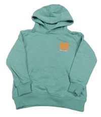 Mátová mikina s nápisem a kapucí Dopodopo