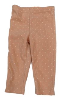 Světlerůžové puntíkované fleecové legíny Disney 
