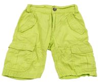Limetkové plátěné kraťasy s kapsami Topolino