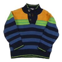 Barevný pruhovaný svetr s rolákem Liegelind