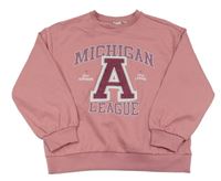 Růžová oversize mikina s nápisem L&D