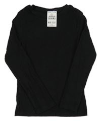 Nové - Černé žebrované triko Next