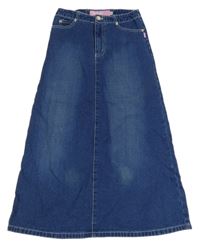 Modrá riflová áčková dlouhá sukně 