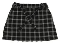 Černo-bílá kostkovaná sukně s páskem C&A