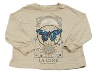 Béžová mikina s motýlem s pajetkami Next