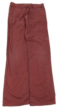 Růžová plátěné chino kalhoty Denim Co.