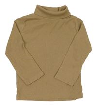 Béžové žebrované triko s rolákem Next