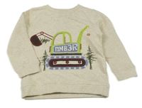 Béžová melírovaná mikina s bagrem M&Co.