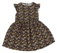 Tmavošedé šaty s palmami Stop+go