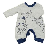 Šedo-tmavomodrý overal se zvířátky Ergee vel. 46