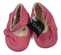 Nové - Růžové koženkové capáčky s mašličkami Dunnes vel. 15