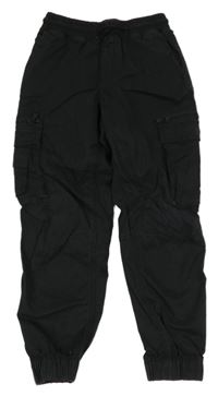 Černé plátěné cargo cuff kalhoty River Island