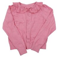 Růžový propínací svetr s límečkem Dunnes