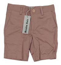 Nové - Starorůžové plátěné kraťasy Mocha Noir 