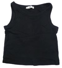 Černý žebrovaný crop top C&A