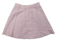 Světlerůžová pletená pruhovaná sukně 