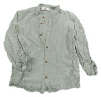 Bílo-khaki pruhovaná košile H&M