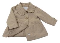 Béžový šusťákový zateplený kabát s límečkem Primark