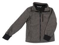 Hnědá melírovaná softshellová bunda s rolákem H&M