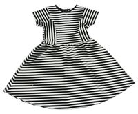 Černo-bílé pruhované vzorované šaty Bhs