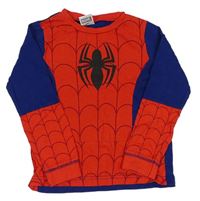Červeno-tmavomodré pyžamové triko s pavoukem - Spider-man MARVEL