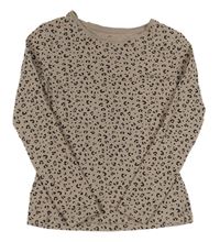 Tmavošedohnědo-černé vzorované triko H&M