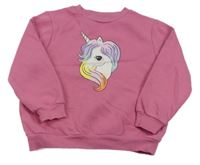 Růžová mikina s jednorožcem zn. H&M
