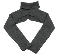 Tmavošedé melírované žebrované svetrové bolérko se třpytkami rolákem ZARA