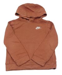 Cihlová mikina s logem a kapsou a kapucí Nike 