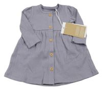 Nové - fialovošedé žebrované propínací šaty name it.