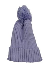 Světlefialová žebrovaná čepice s bambulí M&S