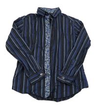 Černo-modro-tmavomodrá pruhovaná košile M&S