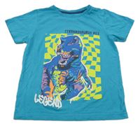 Modrozelené tričko s dinosaurem Matalan
