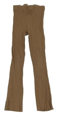 Hnědé žebrované kalhoty Peacocks