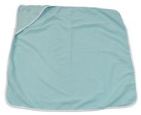 Světlemodro-bílá froté zavinovací deka s kapucí se lvíčkem