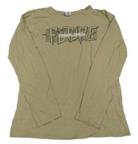 Béžové triko s nápisy Chapter young