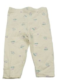 Smetanové legíny s kytičkami Ergee