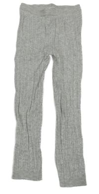 Světlešedé melírované žebrované vzorované pletené legíny George