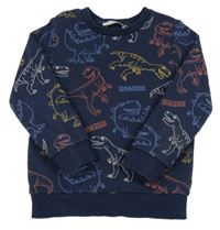 Tmavomodrá mikina s dinosaury C&A
