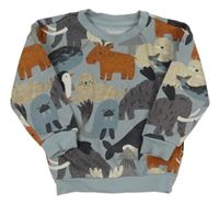 Modrošedá mikina se zvířátky Nutmeg