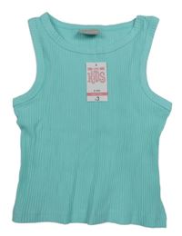 Nové - světletyrkysový žebrovaný crop top Matalan