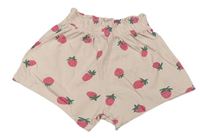 Světlerůžové bavlněné kraťasy s jahodami Primark