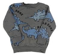 Šedá mikina s dinosaury zn. F&F
