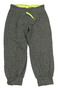 Tmavošedé melírované sportovní capri tepláky H&M